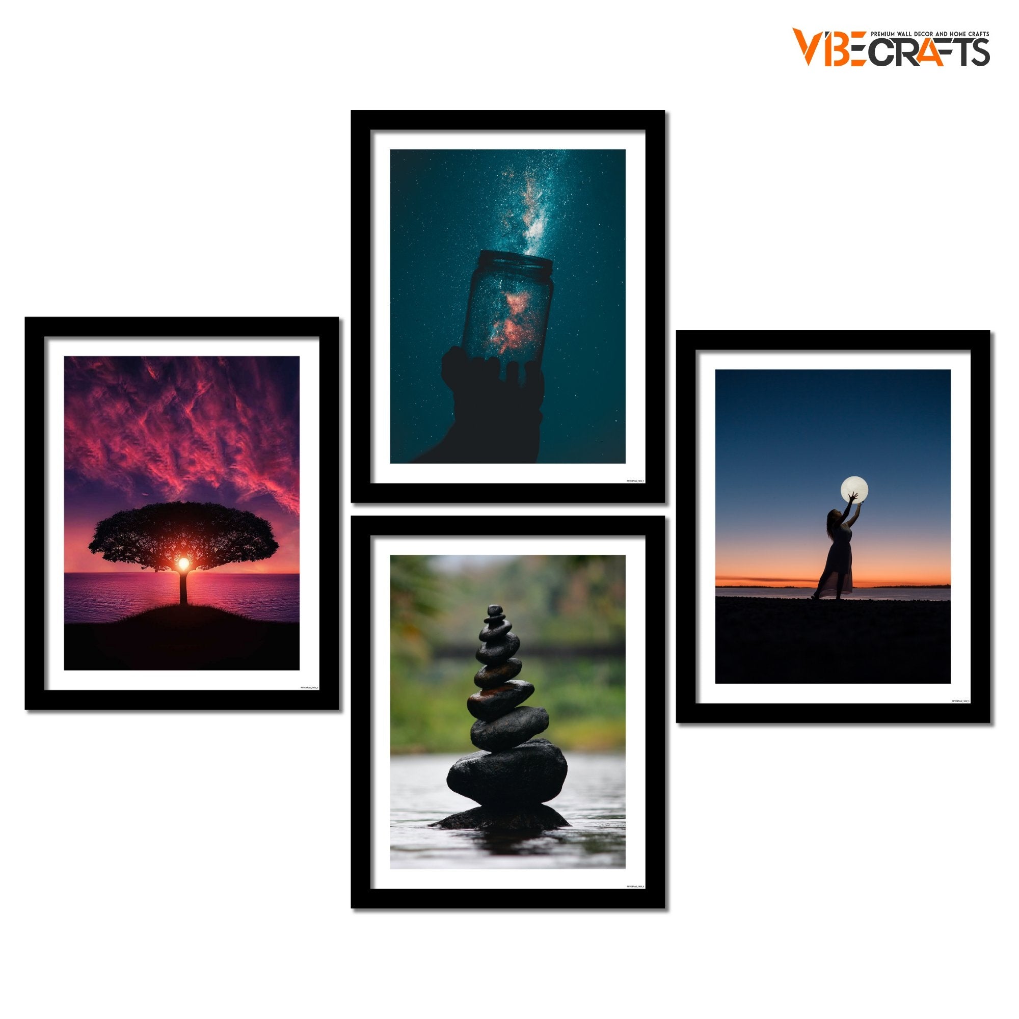 Creative Photography Pictures Hanging Wall Frame Set of 4