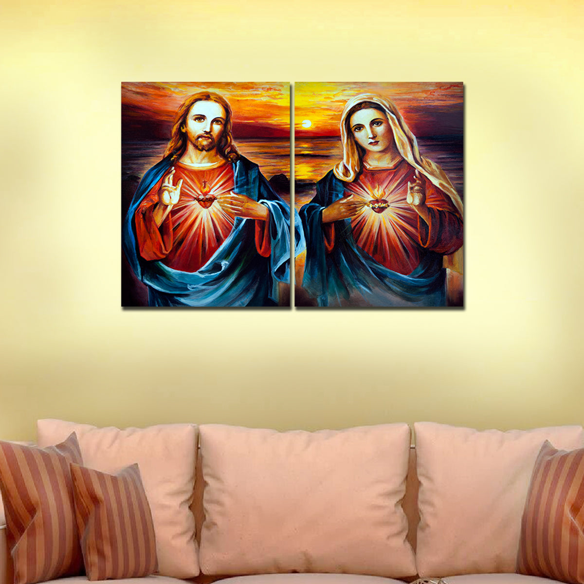 Wall Painting of Mother Mary and Jesus