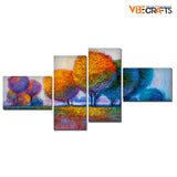 Colorful Trees Premium Canvas Bedroom Wall Painting