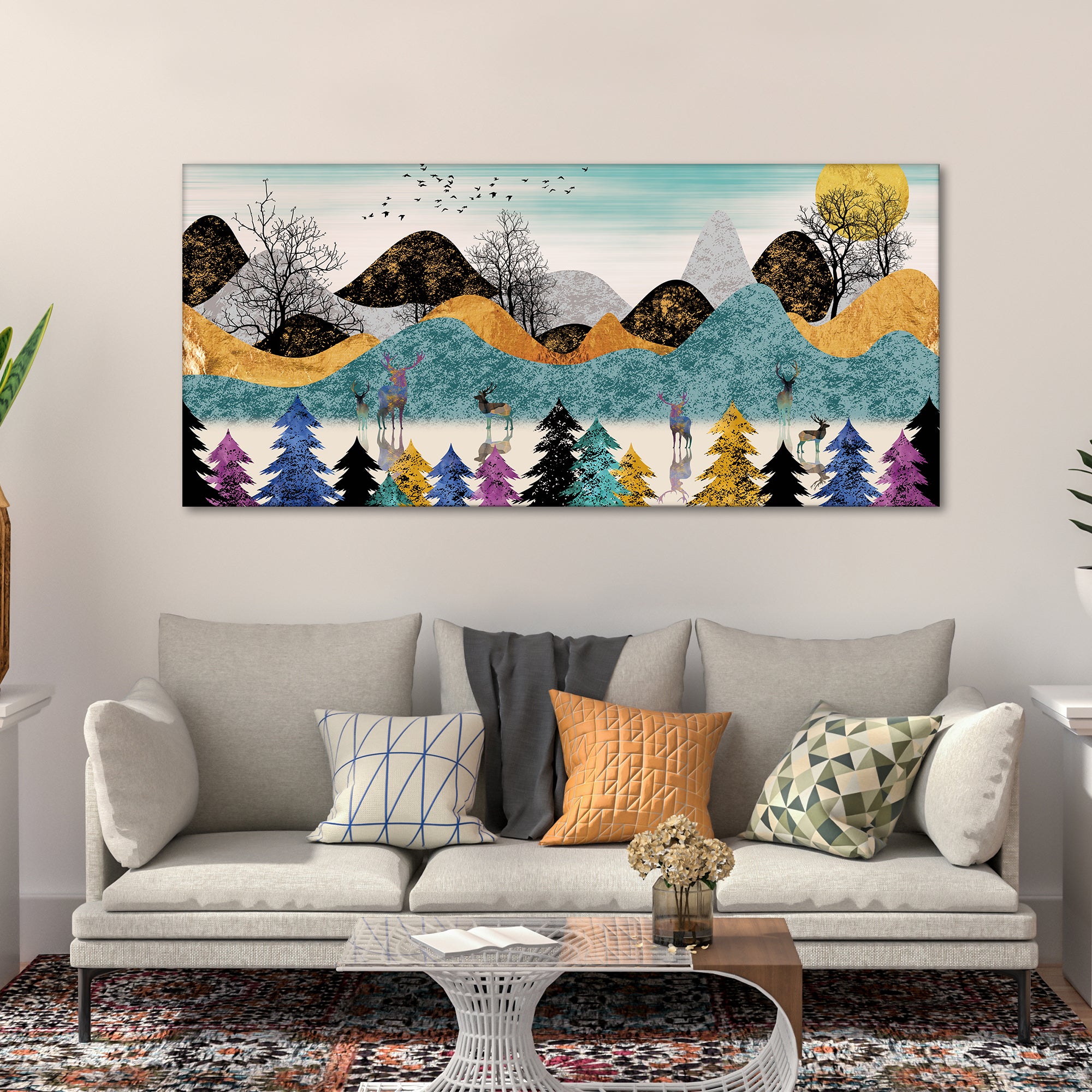 Modern Art Forest Premium Canvas wall Painting