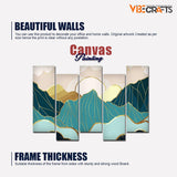 Abstract Mountains with Sunrise Background 5 Pieces Canvas Wall Painting - Vibecrafts
