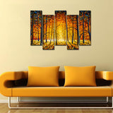 Tree Forest 5 Pieces Canvas Wall Painting