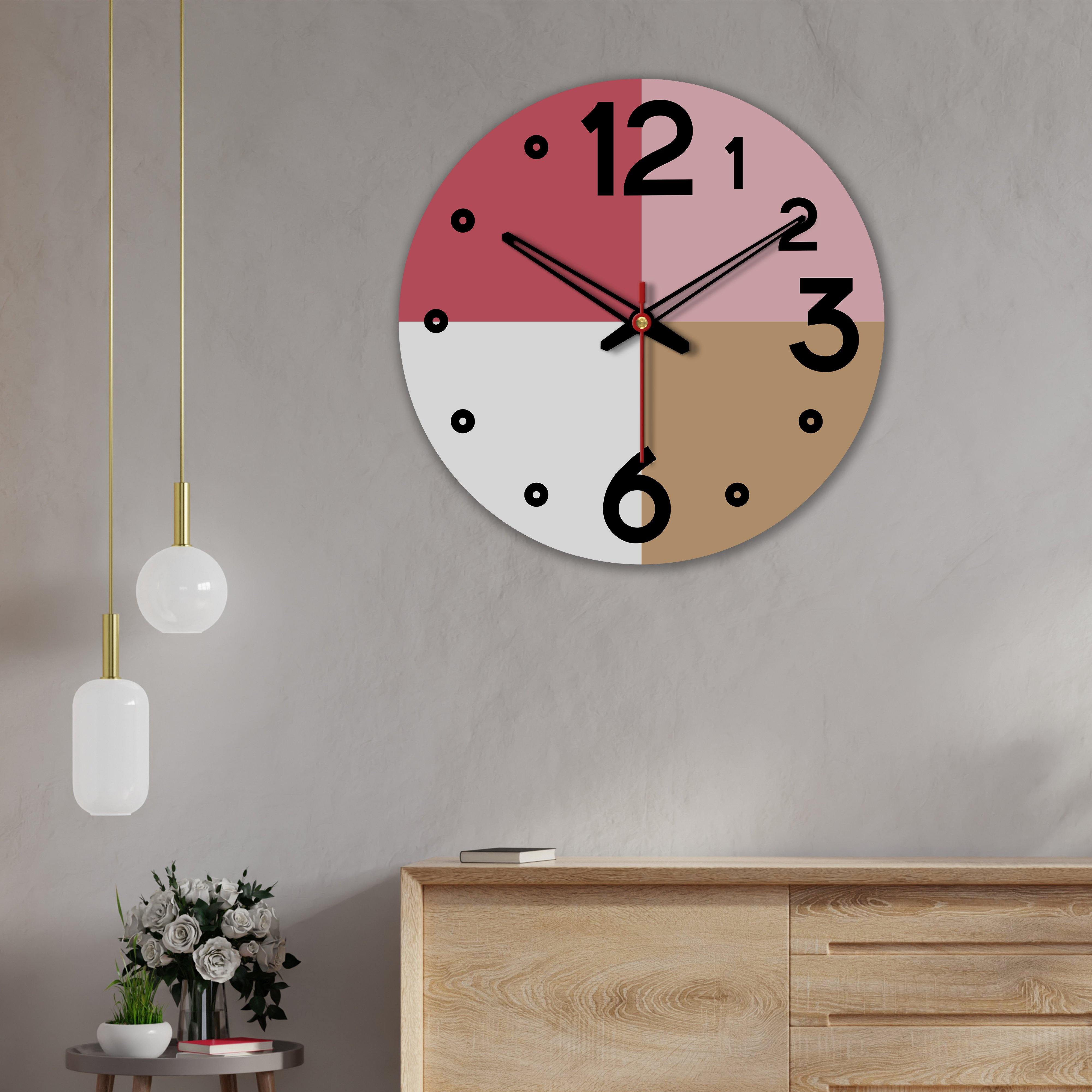Pastel Mosaic Wooden Wall Clock