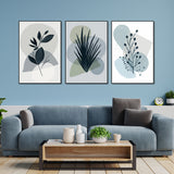 Plants Floating Canvas Wall Painting Set of Three