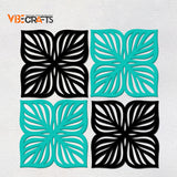 Premium Quality Wooden Flowers Design Wall Hanging Set of 4