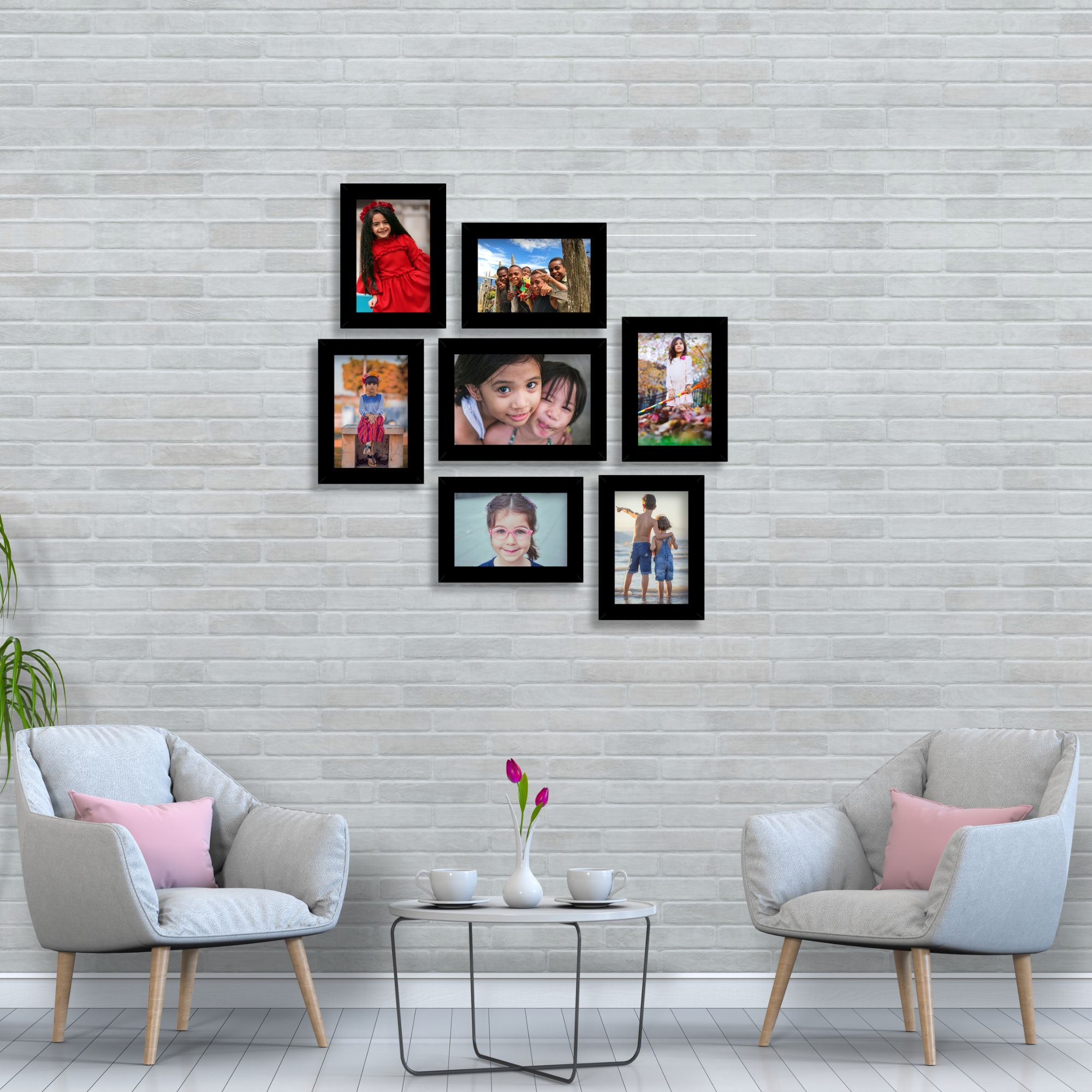 Premium Wall Hanging Photo Frame Set of Seven