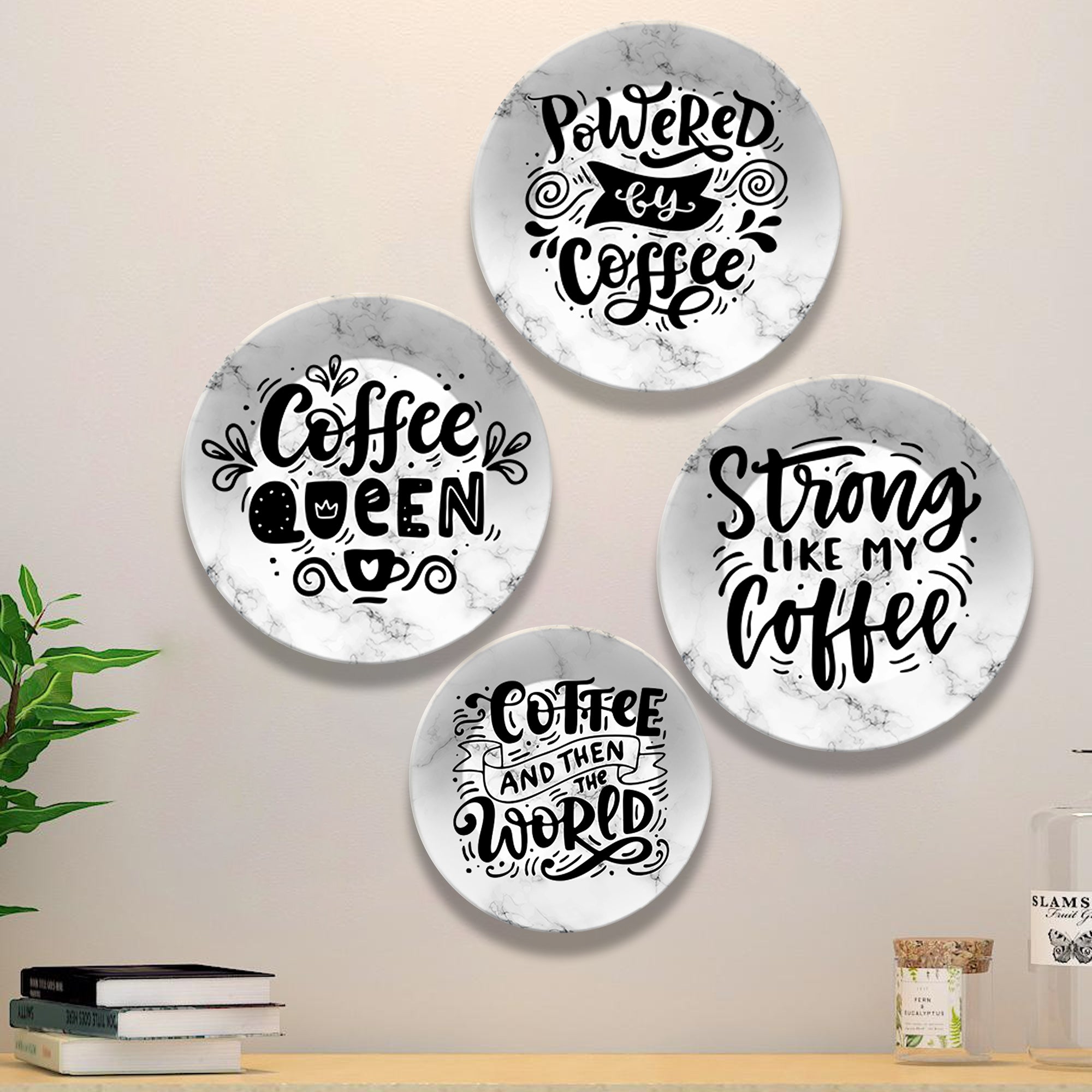 Ceramic Wall Plates Painting Set of Four