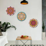 Round Shape Canvas Wall Painting of Mandala Design 3 Pieces