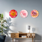 Set of 3 Round Painting of Flowers Wall Painting