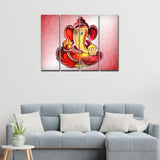 Religious Lord Ganesha Canvas Wall Painting Set of Four