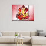 Religious Lord Ganesha Canvas Wall Painting Set of Four