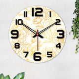 Rose Printed Wooden Wall Clock