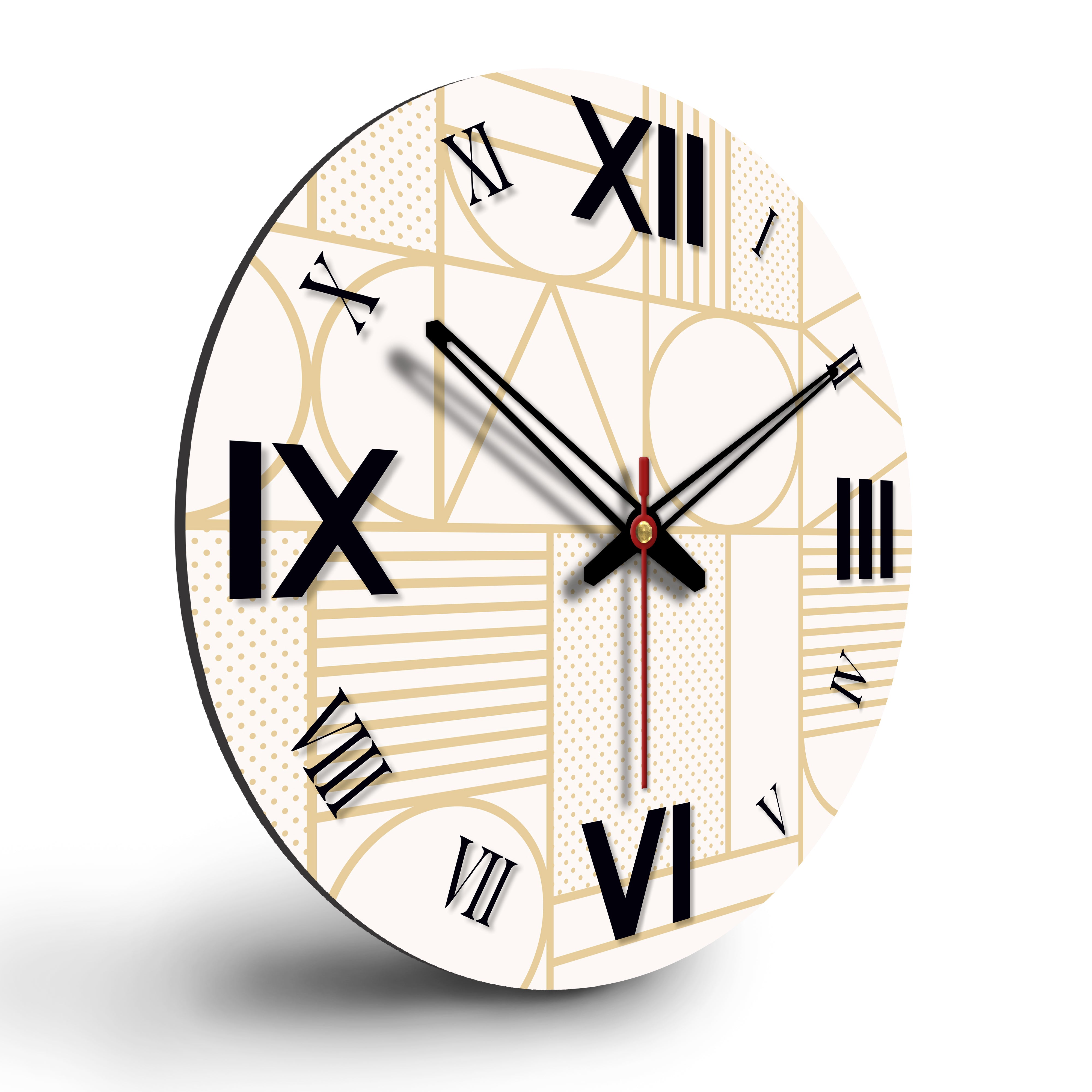 Shapes Printed Wooden Wall Clock
