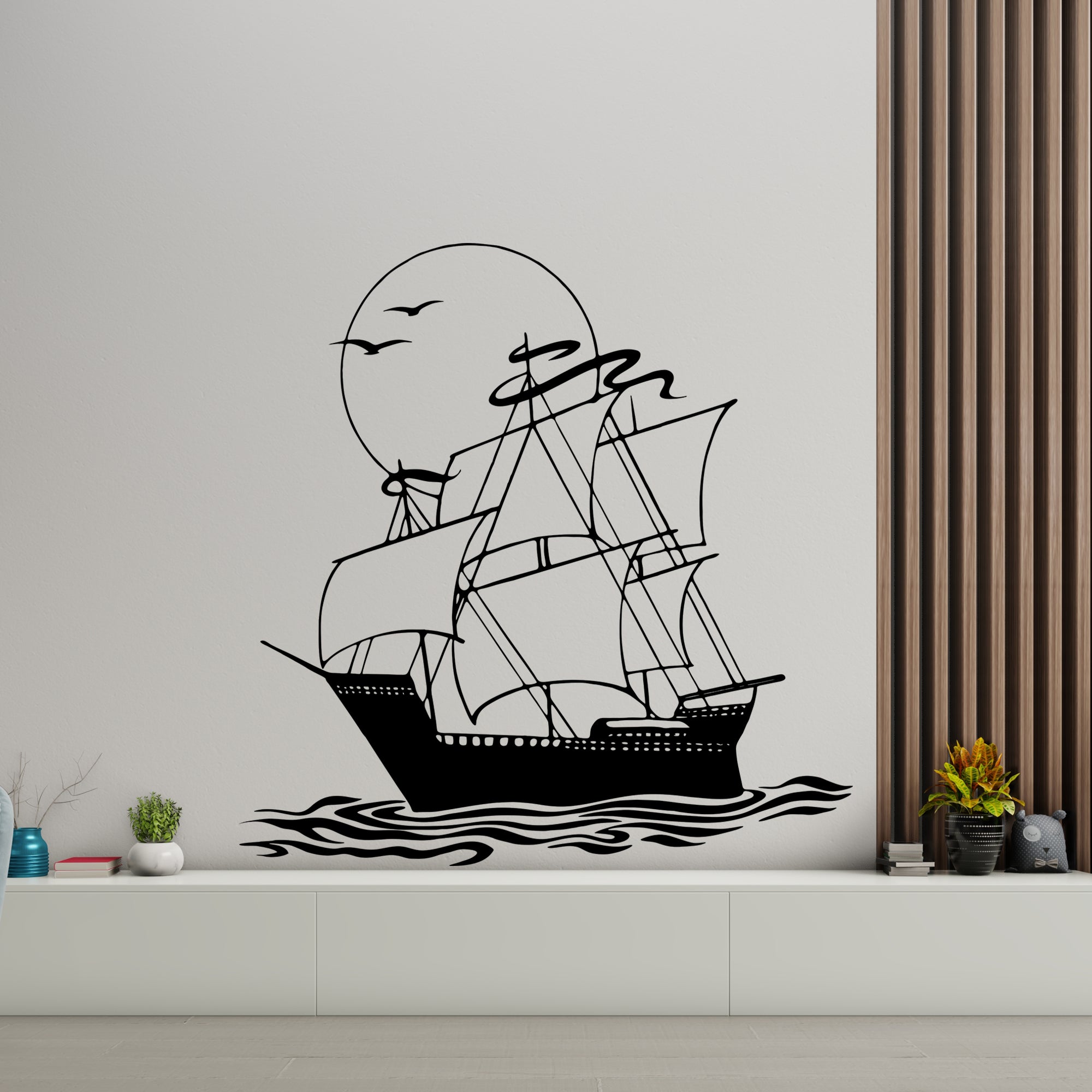 Ship in Ocean Premium Quality Wall Sticker