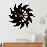 Sun Flames Wooden Wall Clock