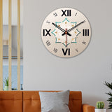Flower Design Wooden Wall Clock