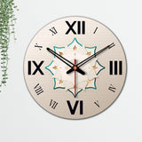 Three D Flower Design Wooden Wall Clock