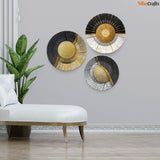  Wall Plates Painting of Golden Textured Art Set of 3