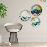 Premium Mountain Landscape Scenery Painting Wall Plates Set of 3
