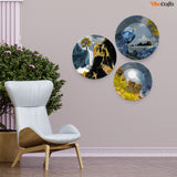 Mountain Scenery Painting Wall Plates Set of 3