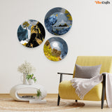  Abstract Mountain Scenery Painting Wall Plates Set of 3