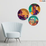 Ancient Places Wall Plates Set of Three