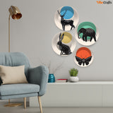 Modern Animals Art Wall Plates Set of 4