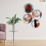 Leaves Art Wall Plates Painting Set of Four