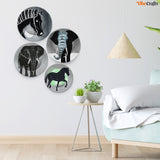 Modern Art of Decorative Animals Wall Plates Set of 4