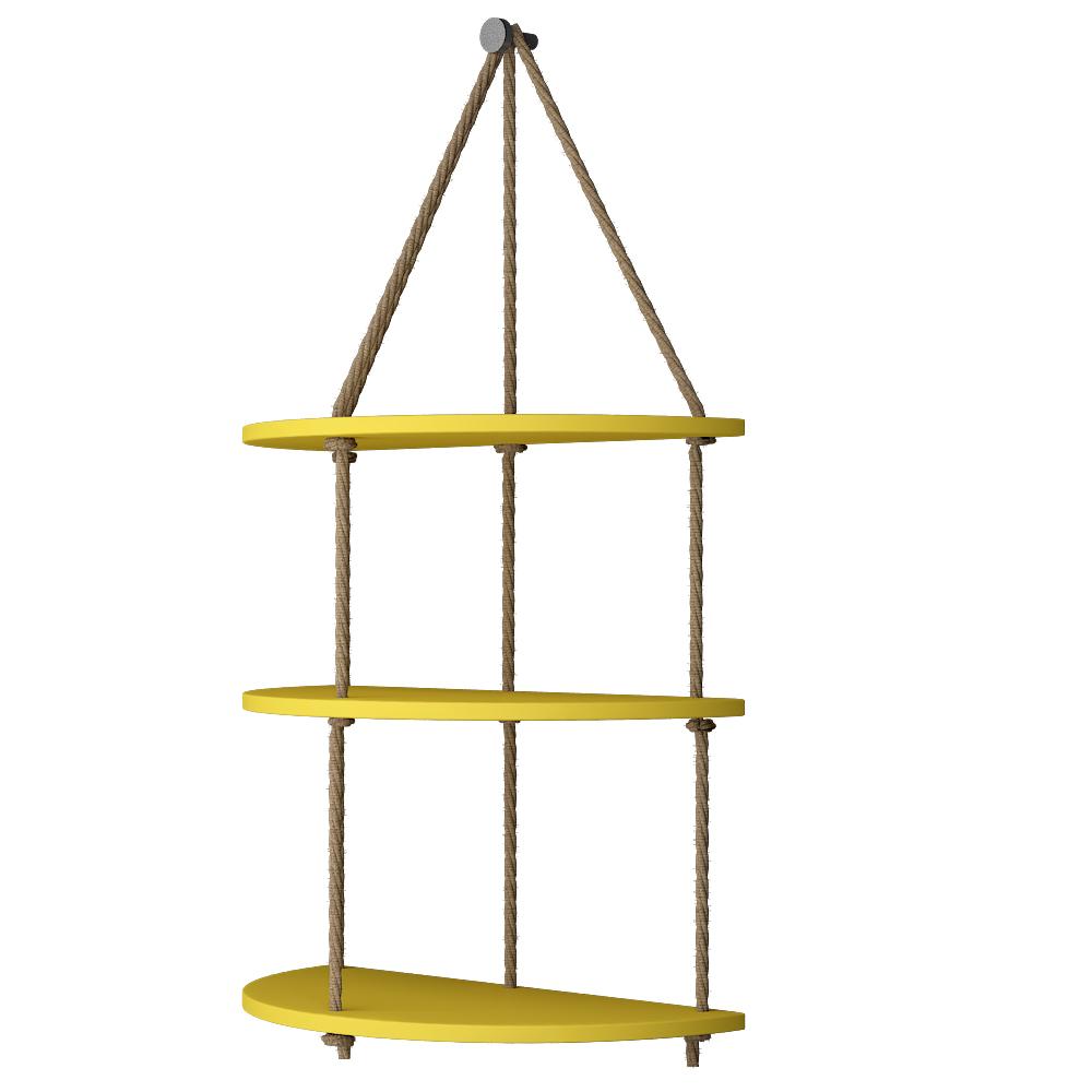  Planter Shelf with Rope Three Layers(Yellow)