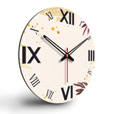 Water Color Leaves Design Wooden Wall Clock
