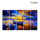Sunset at Beach Canvas Wall Painting 5 Pieces