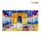 Arc de Triomphe Canvas Wall Painting Set of Five