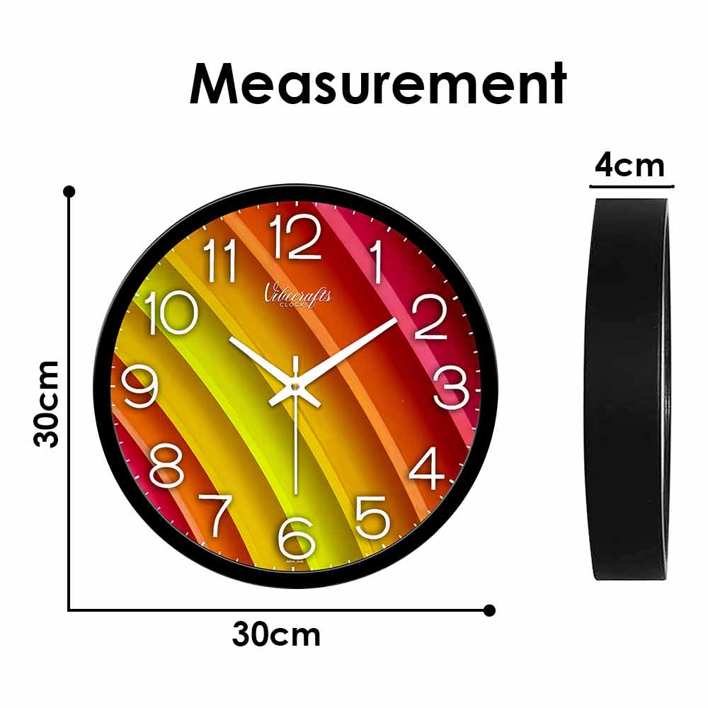 Attractive Rainbow Design Printed Wall Clock