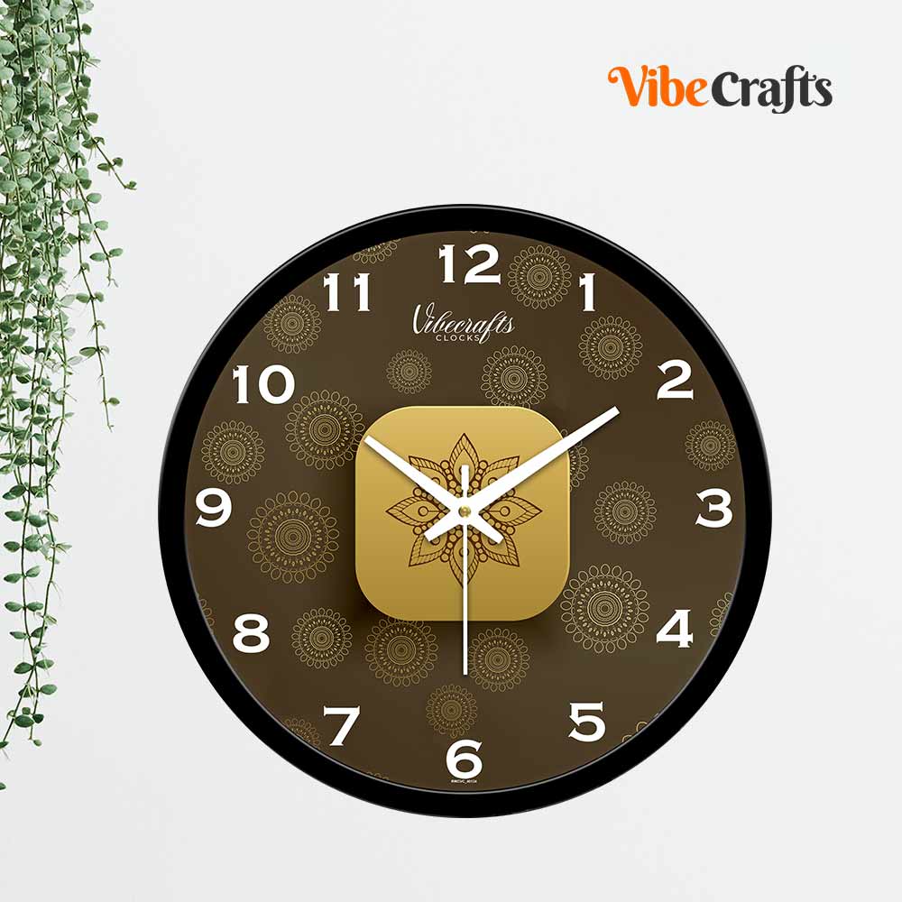 Beautiful Floral Design Decorated Premium Wall Clock