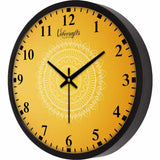 Beautiful Yellow Round Wood Texture Analog Wall Clock