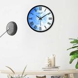 Blue and White Abstract Pattern Designer Wall Clock