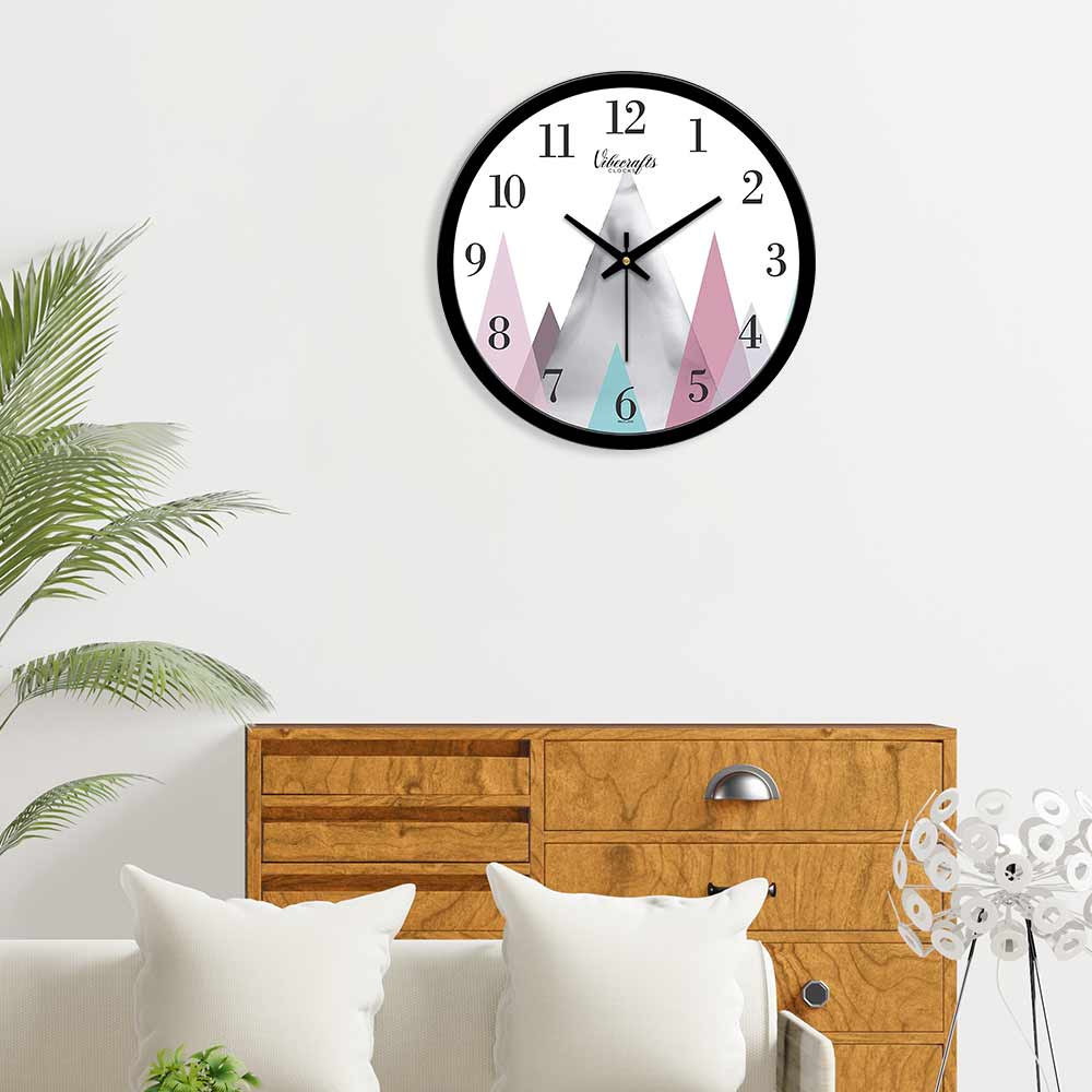 Colorful Triangle Shape Design Printed Wall Clock