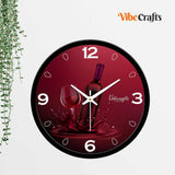 Red Wine High Quality Printed Wall Clock