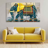 Royal Elephant Canvas Wall Painting Set of Five