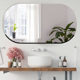 Scandinavian Frameless Beveled Capsule shaped Bathroom Mirror