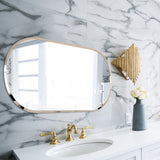 Scandinavian Frameless Beveled Capsule shaped Bathroom Mirror