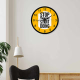 Set Aim Motivational Quotes Wall Clock For Living Office