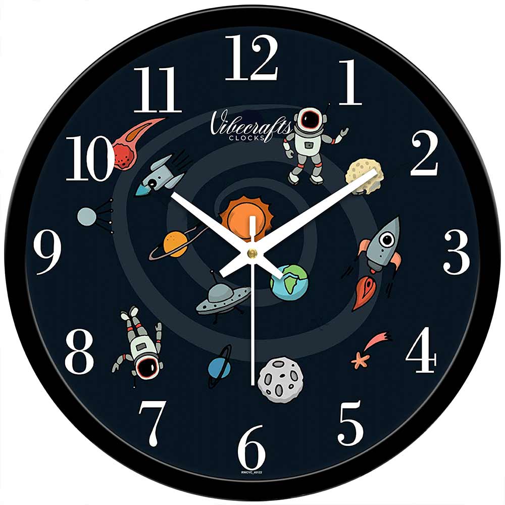 Space Doodle Design Printed Wall Clock