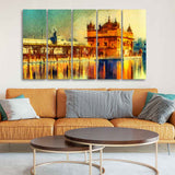  Golden Temple Canvas Wall Painting Set of Five
