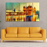 Temple Canvas Wall Painting Set of Five