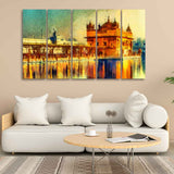 The Golden Temple Canvas Wall Painting Set of Five
