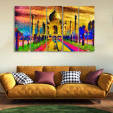 Taj Mahal Canvas Wall Painting Set of Five