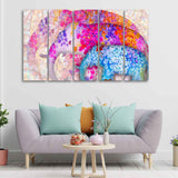 Three Abstract Art Elephants Canvas Wall Painting 5 Pieces