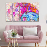 Three Abstract Art Elephants Canvas Wall Painting 5 Pieces